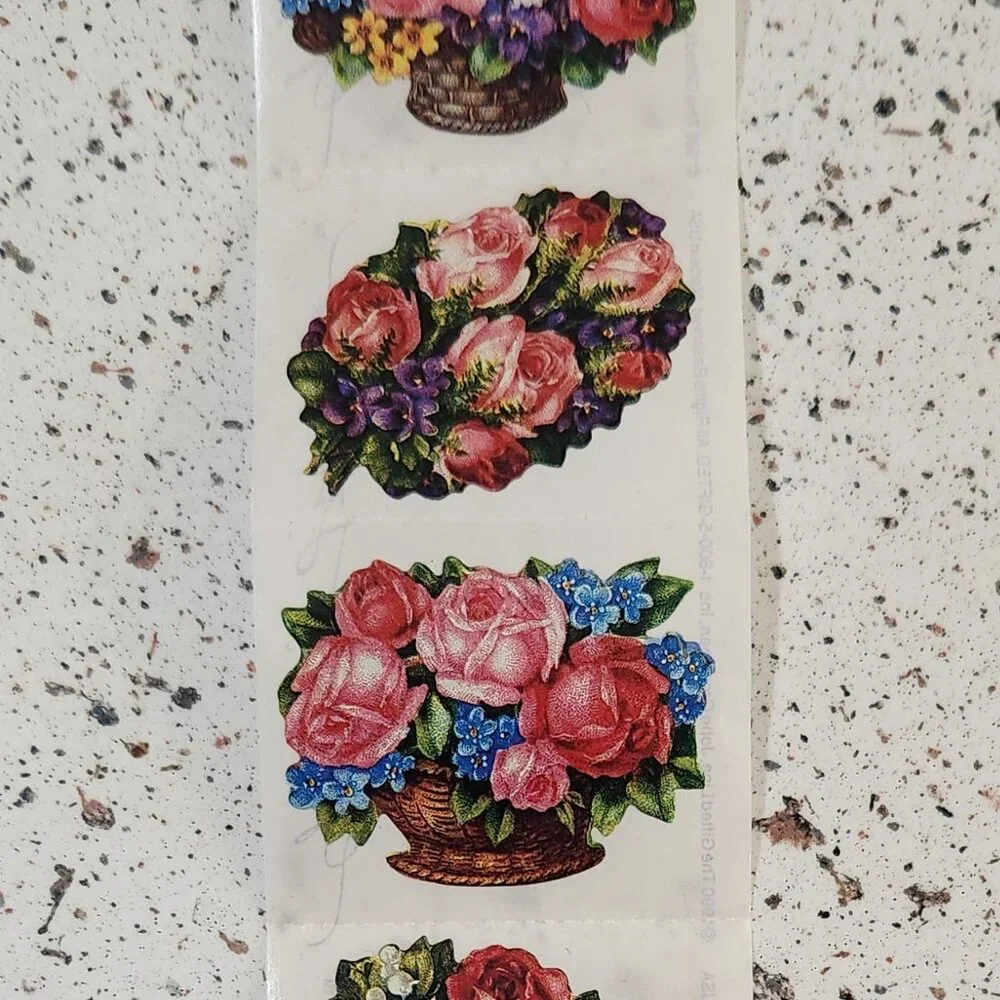 Vintage 1990 John Grossman The Gifted Line Flower Rose Bunches 16 Stickers